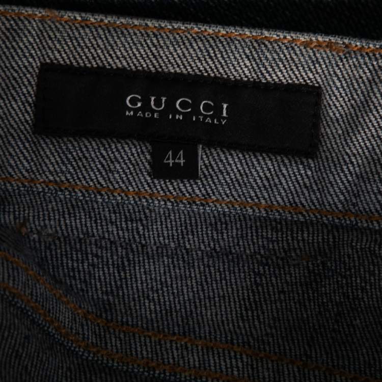 Pre Owned Gucci Blue Denim Horsebit Detailed Jeans M 