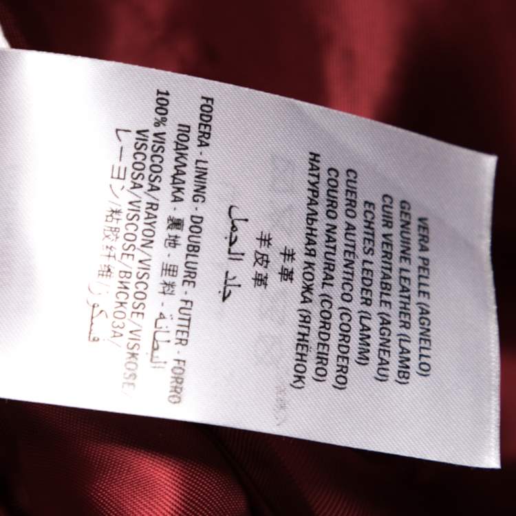 مملوكة مسبقًا Gucci Black Leather Zip Front Jacket M