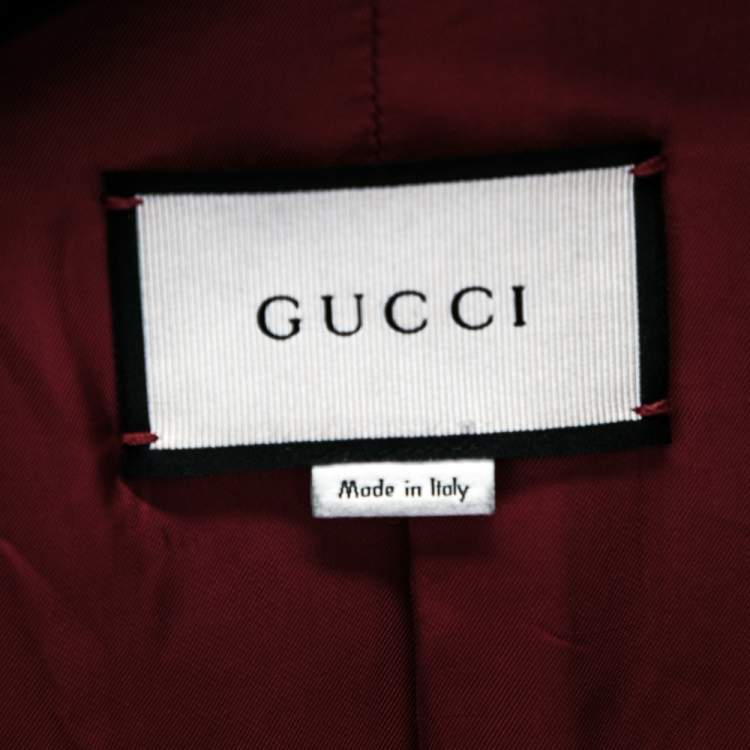 مملوكة مسبقًا Gucci Black Leather Zip Front Jacket M