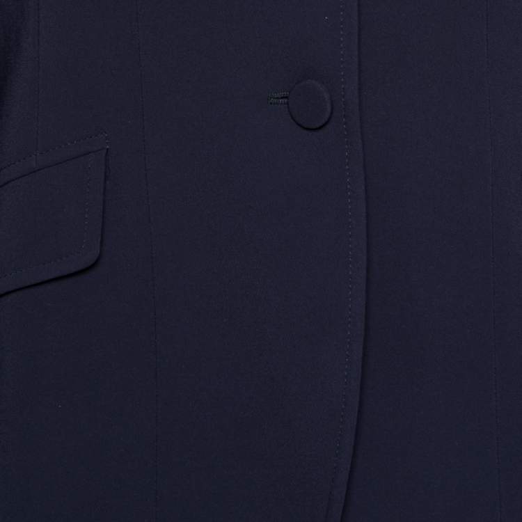 Pre Owned Gucci Navy Blue Crepe Single Breasted Blazer L