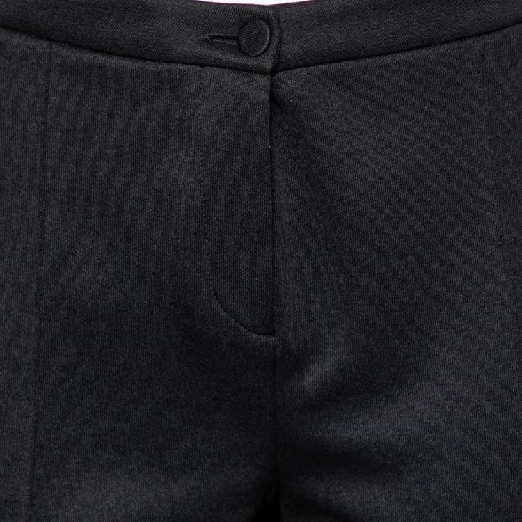 Pre Owned Gucci Black Synthetic Side Stripe Trousers L