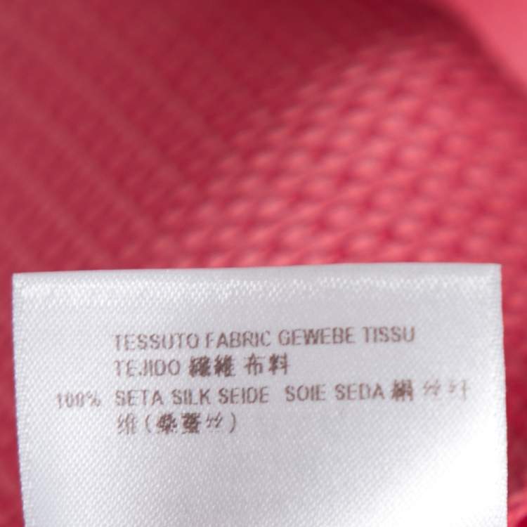 Pre Owned Gucci Pink Patterned Silk Lightweight Cape Coat M