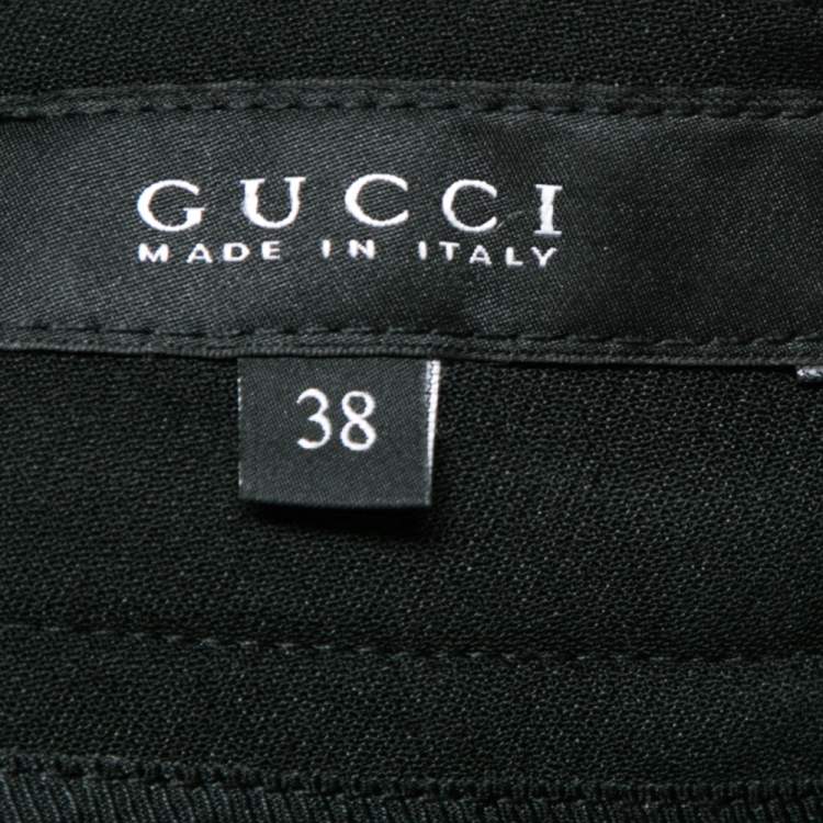 Pre Owned Gucci Black Crepe Button Detail Tapered Leg Pants S