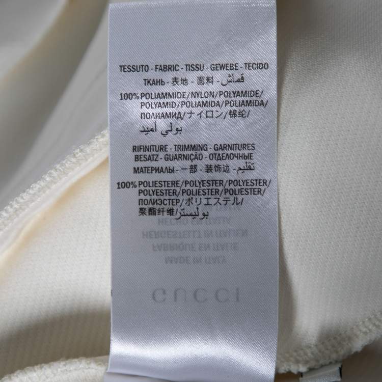 Pre Owned Gucci Cream Jersey Knit Web Stripe Trimmed Bomber Jacket M