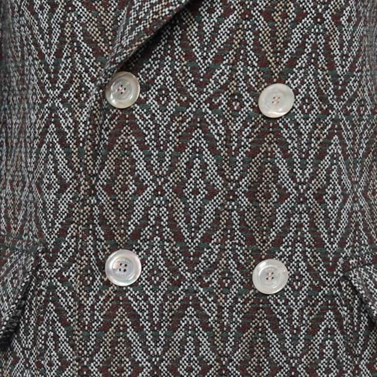 Pre Owned Gucci Brown Tweed Double Breasted Blazer S