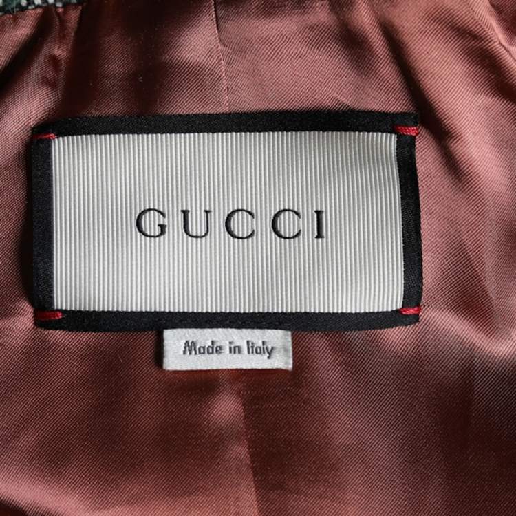 Pre Owned Gucci Brown Tweed Double Breasted Blazer S