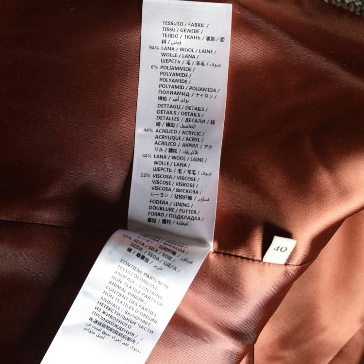 Pre Owned Gucci Brown Tweed Double Breasted Blazer S