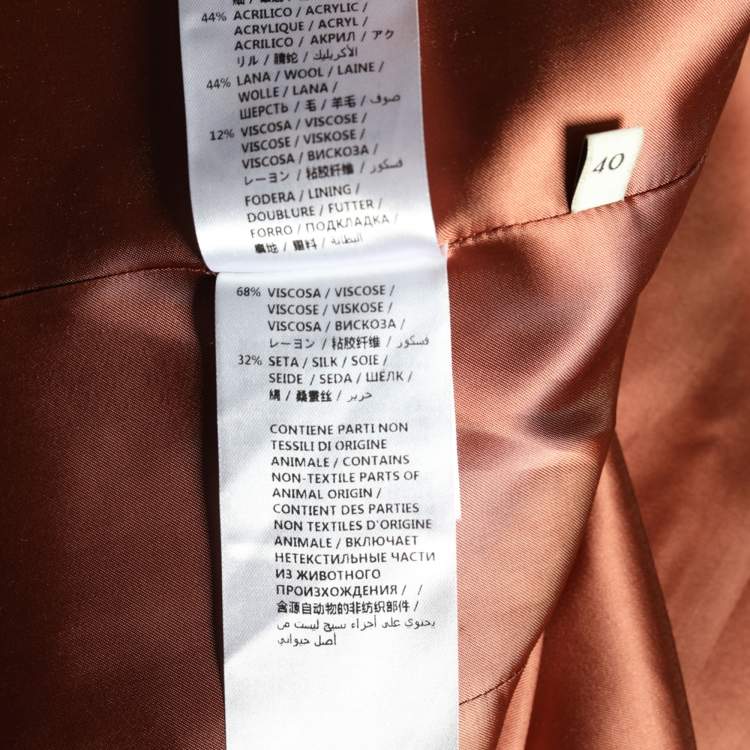 Pre Owned Gucci Brown Tweed Double Breasted Blazer S