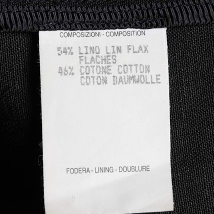 Pre Owned Gucci Vintage Black Linen Blend Button Front Jacket M