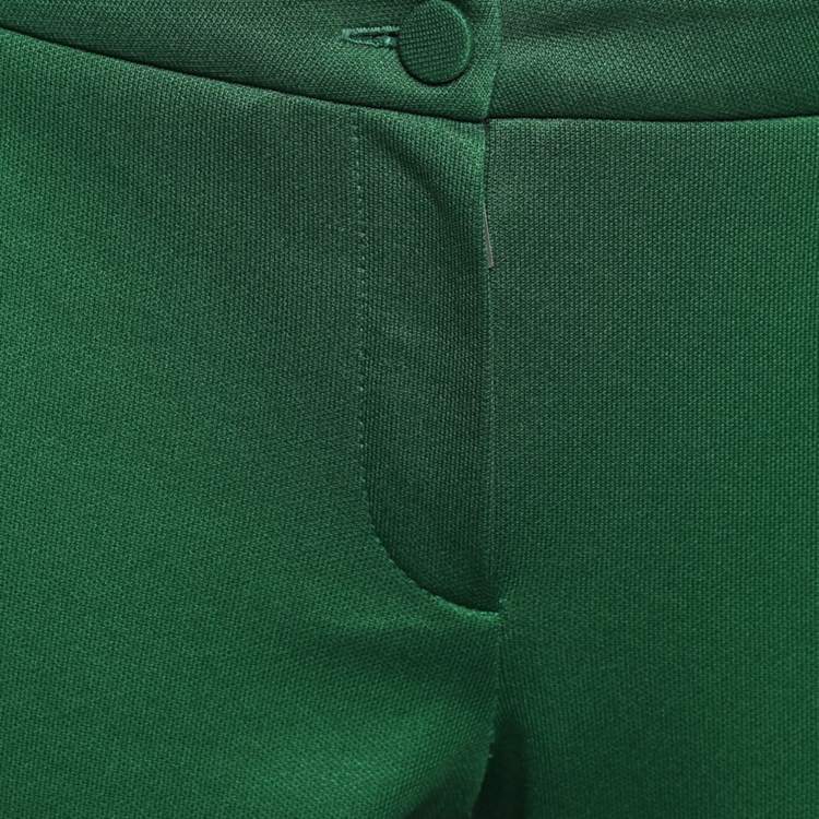 Pre Owned Gucci Green Jersey Knit Floral Embroidered Stirrup Leggings S
