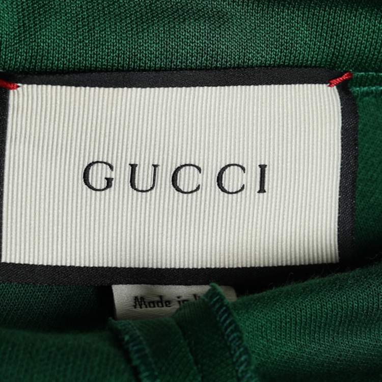 Pre Owned Gucci Green Jersey Knit Floral Embroidered Stirrup Leggings S