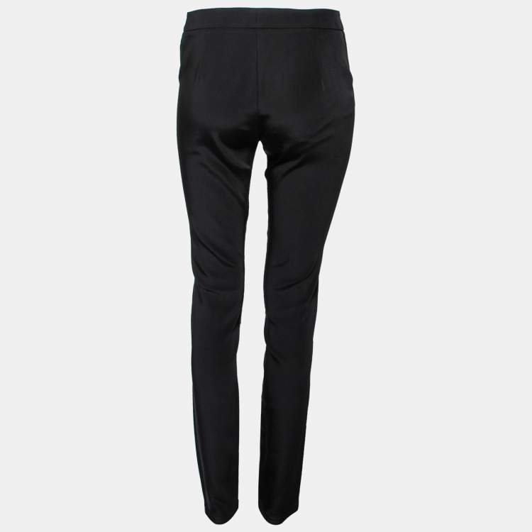 Pre Owned Gucci Black Crepe Zipped Hem Detail Slim Fit Pants M