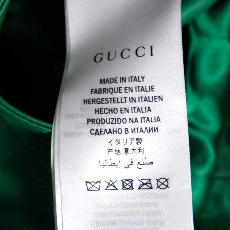 Pre Owned Gucci Green Leather Pencil Midi Skirt M