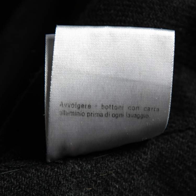 Pre Owned Gucci Black Cashmere Hooded Cape Coat S