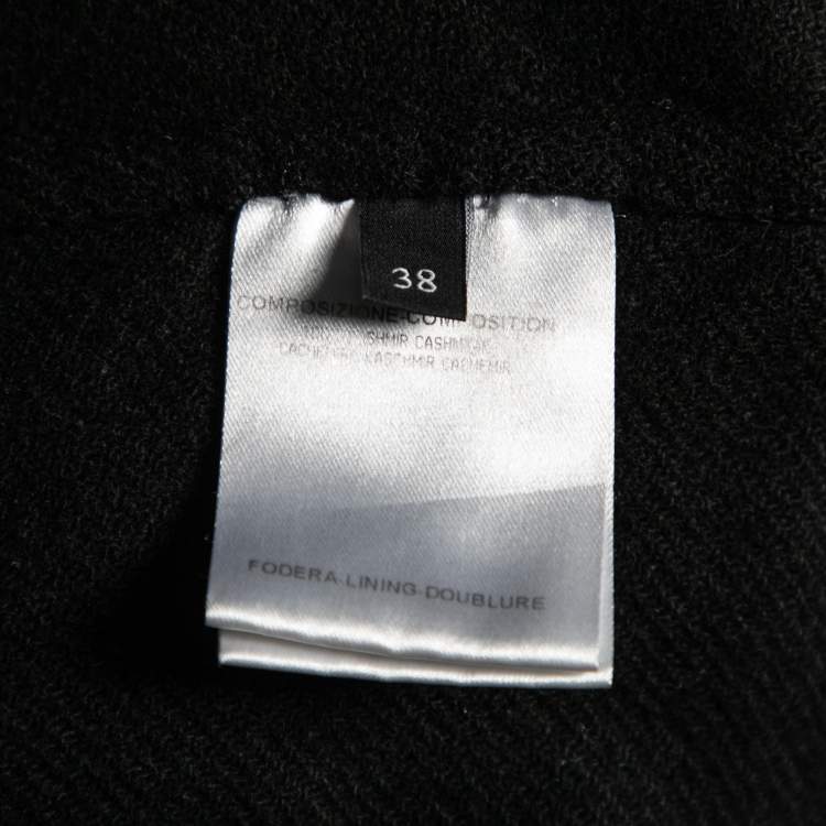 Pre Owned Gucci Black Cashmere Hooded Cape Coat S