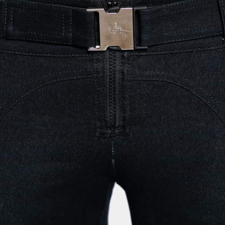 Pre Owned Gucci Navy Blue Cotton Belted Jeans S