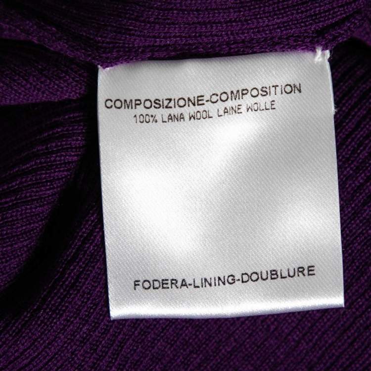 Pre Owned Gucci Purple Wool Knit Long Sleeve Sweater L