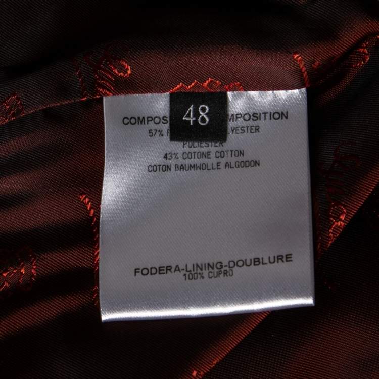 Pre Owned Gucci Red Synthetic Web Line Safari Coat L