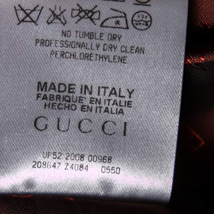 Pre Owned Gucci Red Synthetic Web Line Safari Coat L