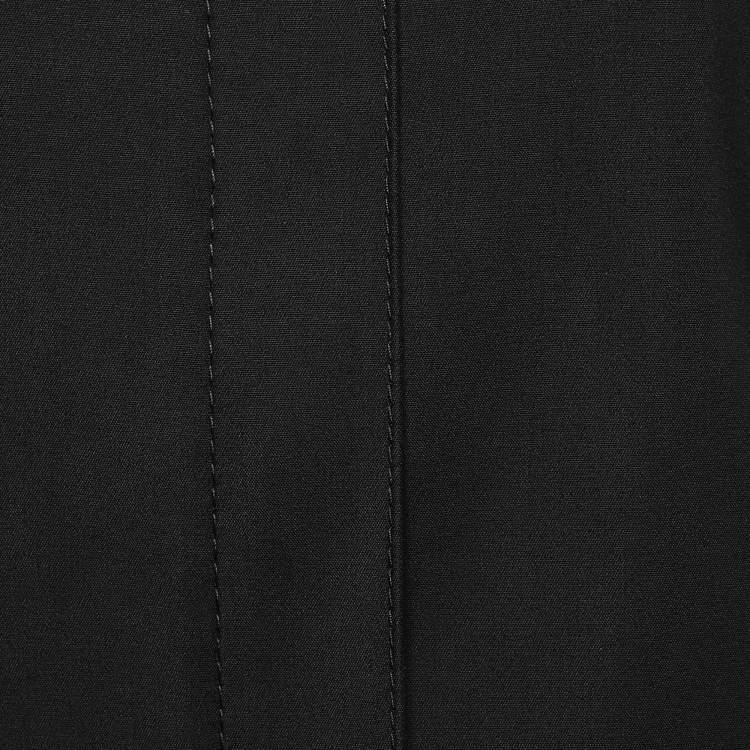 Pre Owned Gucci Black Cotton Long Sleeve Belted Zip Front Jacket M