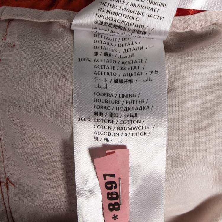 Pre Owned Gucci Orange Silk Gucci Stripe Jogging Pants L
