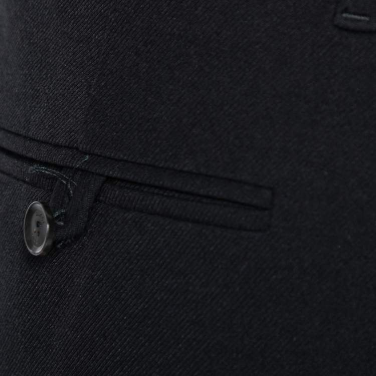 Pre Owned Gucci Black Cotton Straight Fit Trousers L