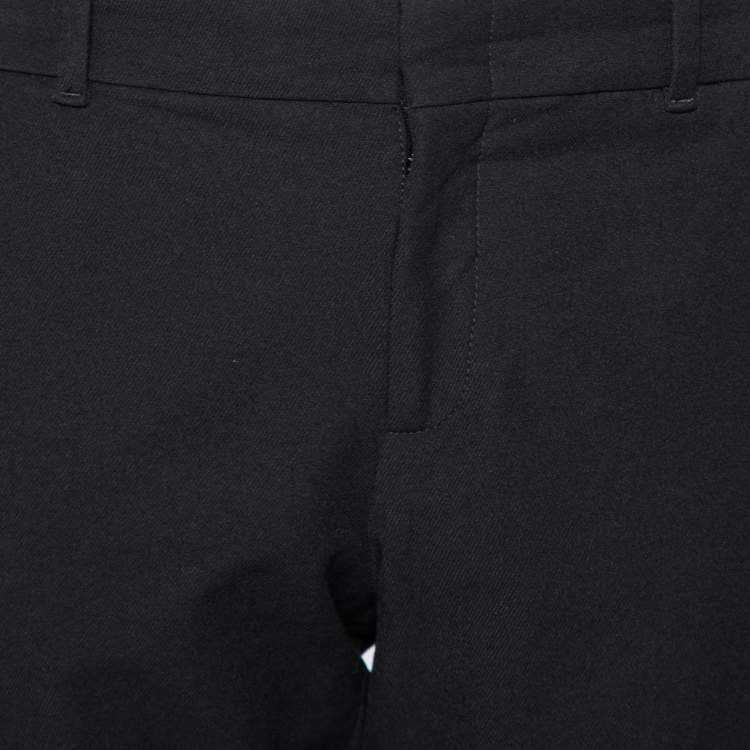 Pre Owned Gucci Black Cotton Straight Fit Trousers L