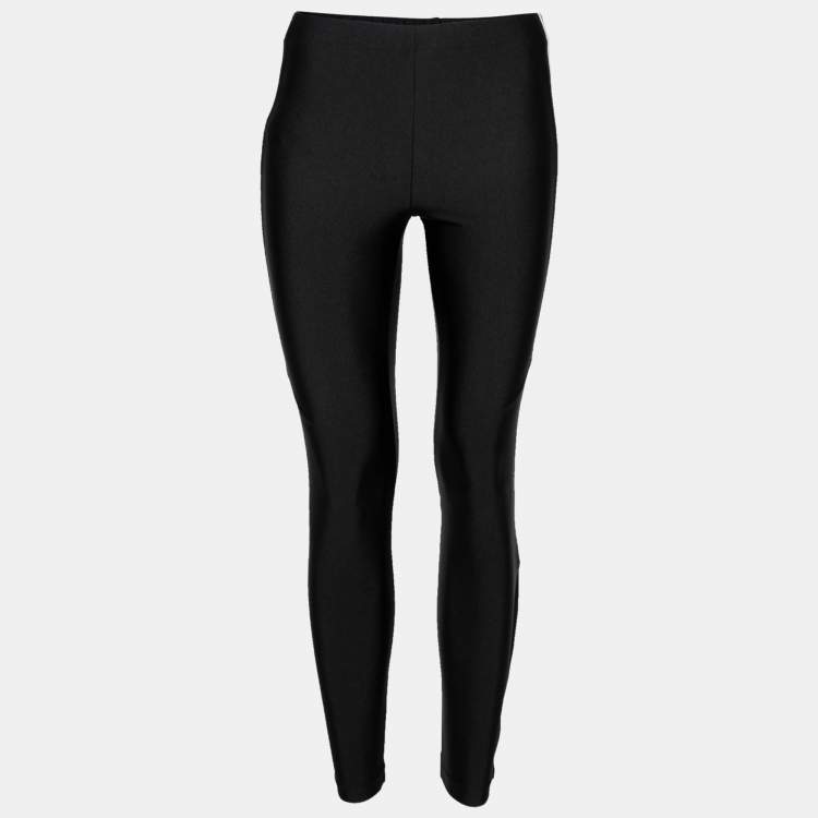 Pre Owned Gucci Black Jersey Stripe Leggings XXS
