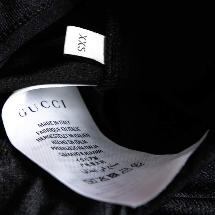Pre Owned Gucci Black Jersey Stripe Leggings XXS