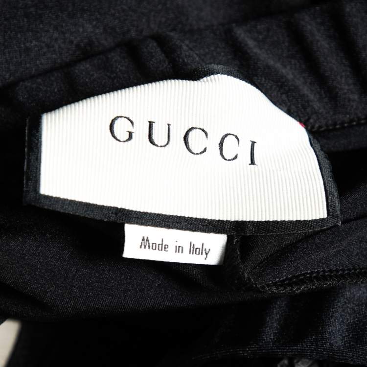 Pre Owned Gucci Black Jersey Stripe Leggings XXS