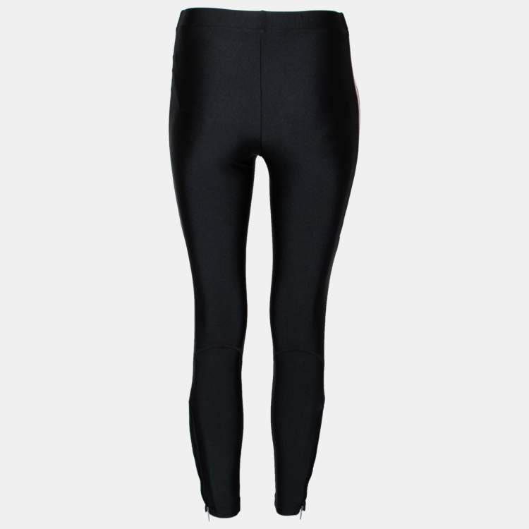 Pre Owned Gucci Black Jersey Stripe Leggings XXS