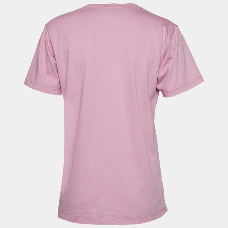 Pre Owned Gucci Pink Pineapple Printed Cotton Crew Neck Short Sleeve Top XS
