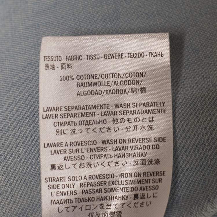 Pre Owned Gucci Light Blue Denim Button Front Shirt S