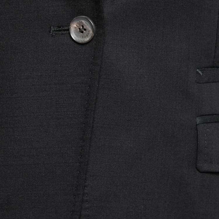 Pre Owned Gucci Black Wool Double Breasted Blazer S
