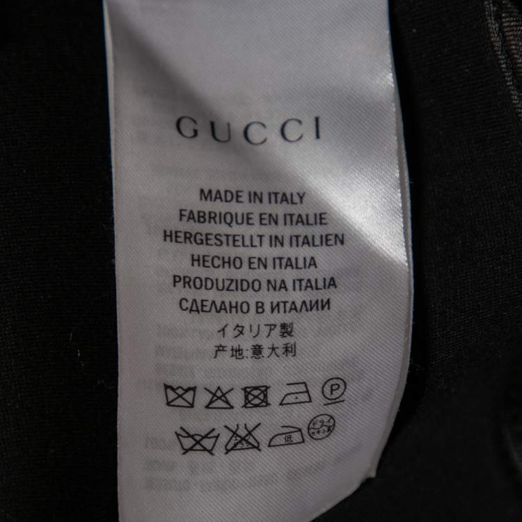Pre Owned Gucci Navy Blue Knit Crystal Embroidered Dragonfly Patch Sweater XS