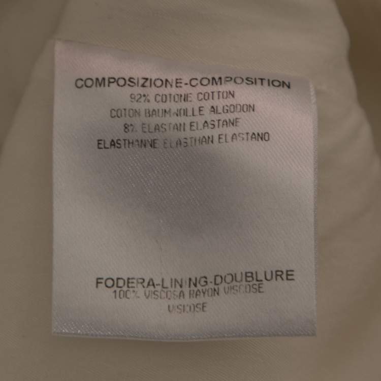 Pre Owned Gucci White Cotton Long Sleeve Blazer M
