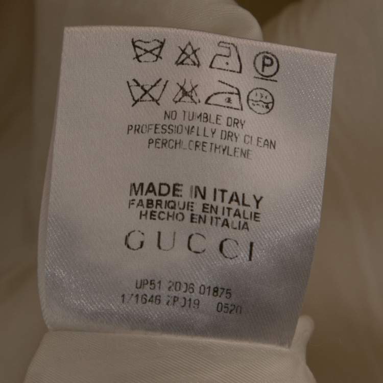 Pre Owned Gucci White Cotton Long Sleeve Blazer M
