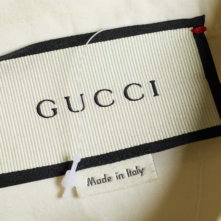 Pre Owned Gucci Off-White Poplin Sylvie Web Trim Shirt M