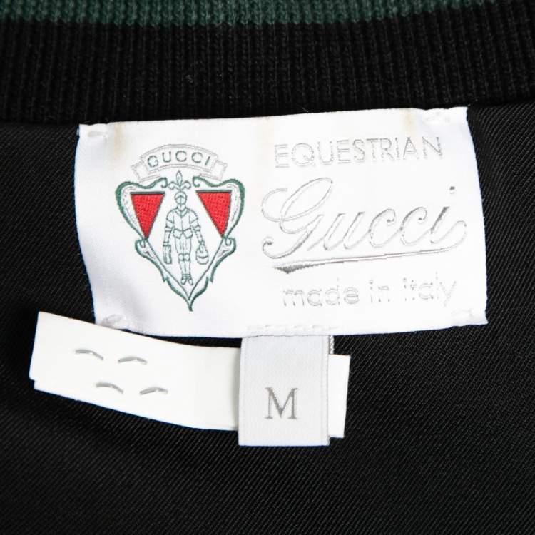 Pre Owned Gucci Equestrian Black Zip Front Jacket M