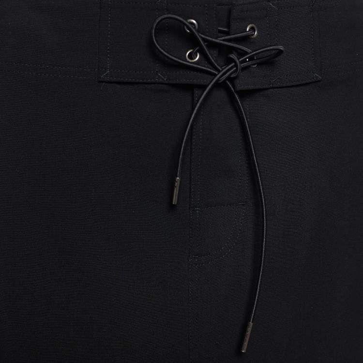 مملوكة مسبقًا Gucci Black Wool Zip Detail Skirt S 