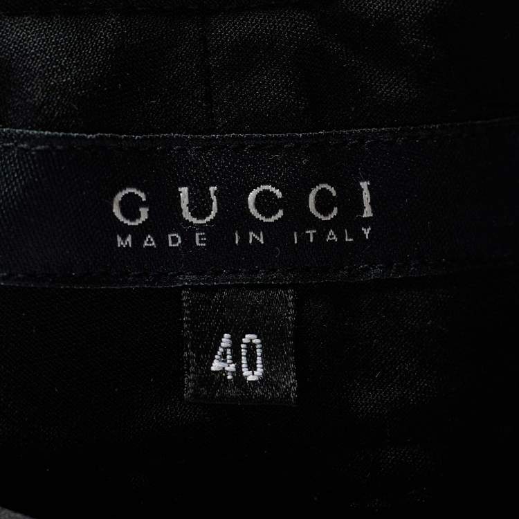 مملوكة مسبقًا Gucci Black Wool Zip Detail Skirt S 