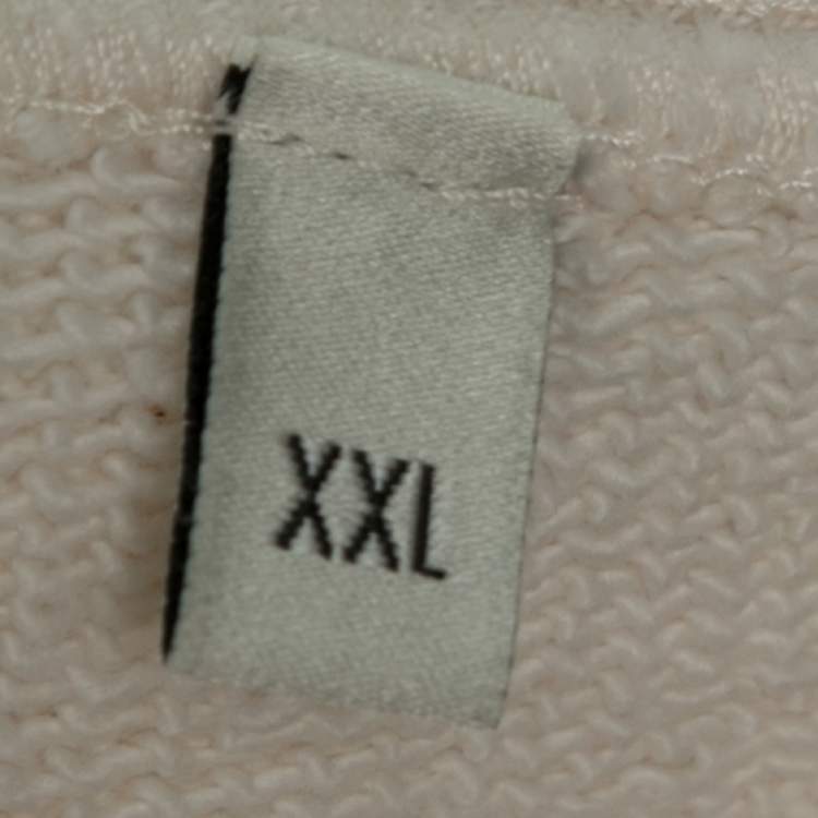 Pre Owned Gucci Cream Cotton Printed Manifesto Oversized Hoodie XXL