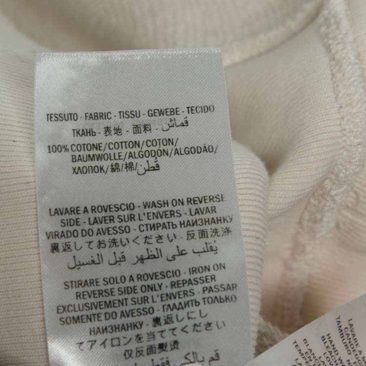 Pre Owned Gucci Cream Cotton Printed Manifesto Oversized Hoodie XXL