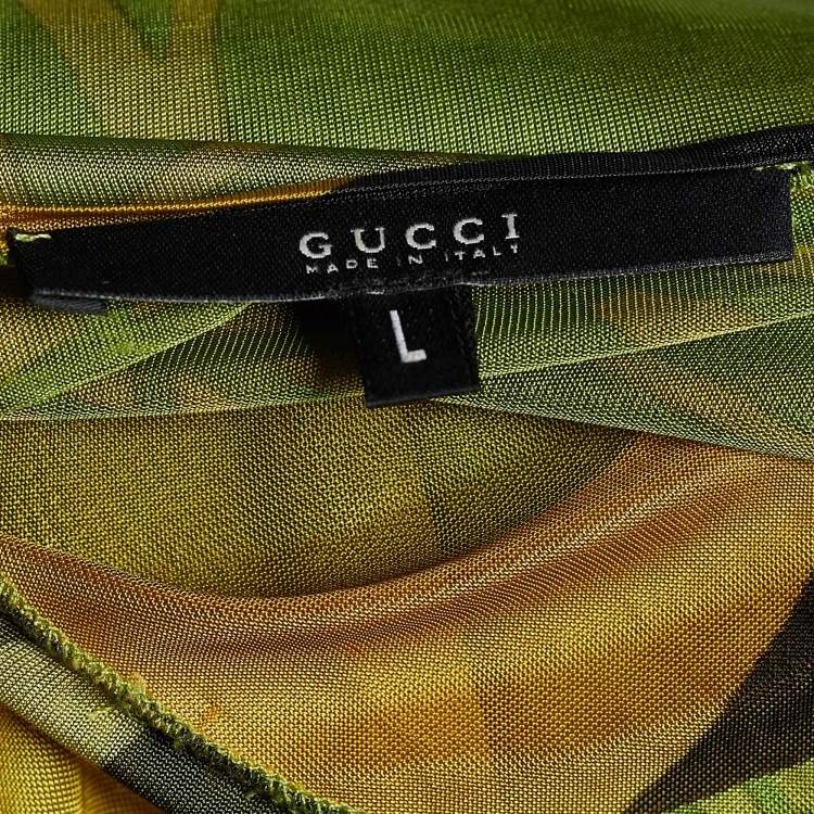 Pre Owned Gucci Multicolor Printed Jersey Top L