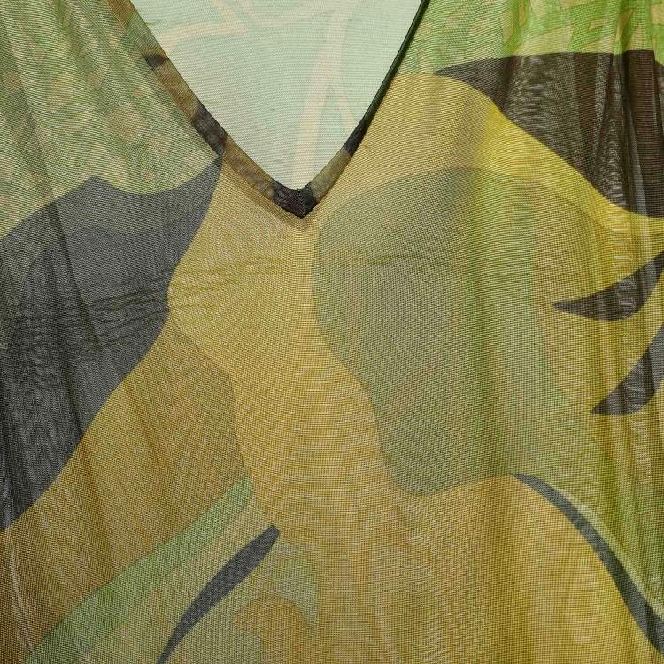 Pre Owned Gucci Multicolor Printed Jersey Top L