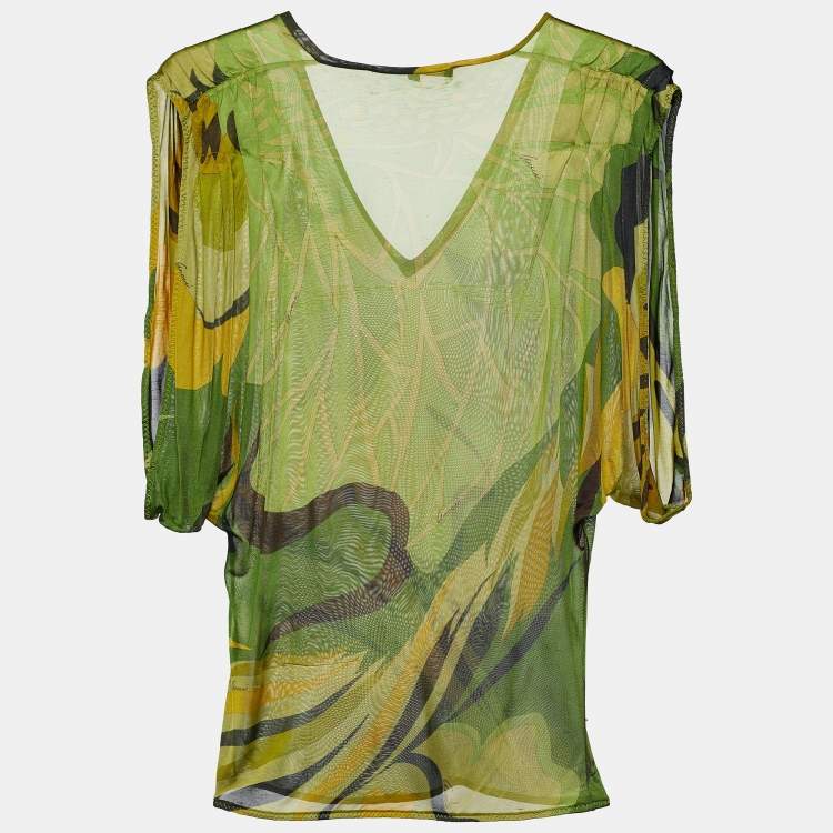Pre Owned Gucci Multicolor Printed Jersey Top L