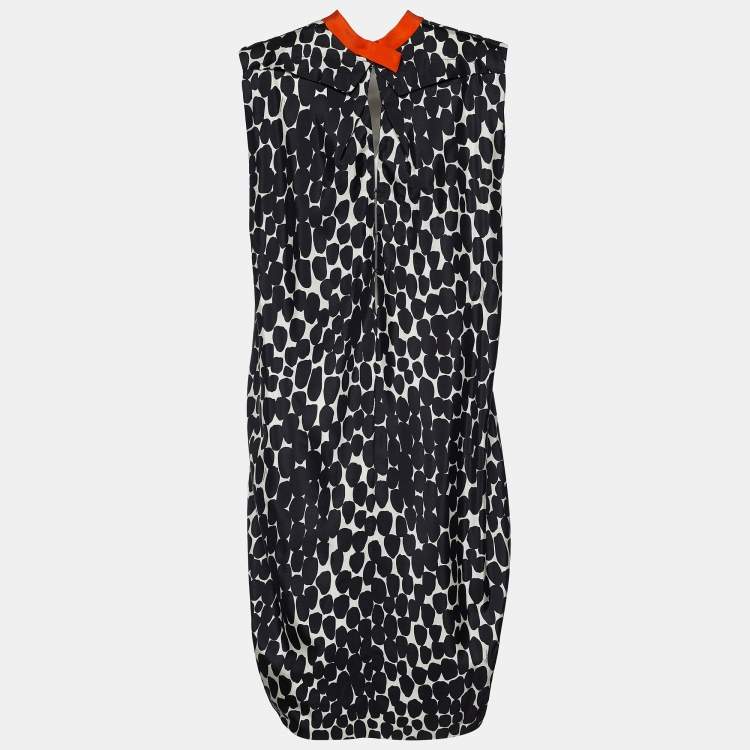 Pre Owned Gucci Black/White Polka Dot Print Dress M