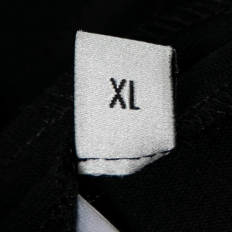 Pre Owned Gucci Black Stretch Jersey Sylvie Web Trim Ruffled Dress XL