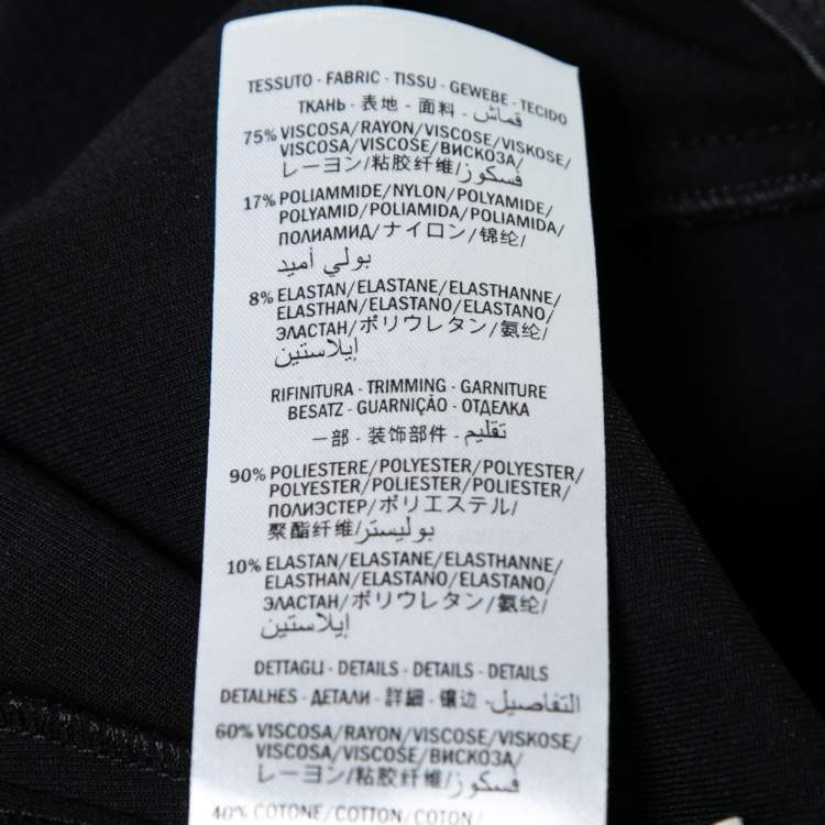 Pre Owned Gucci Black Stretch Jersey Sylvie Web Trim Ruffled Dress XL