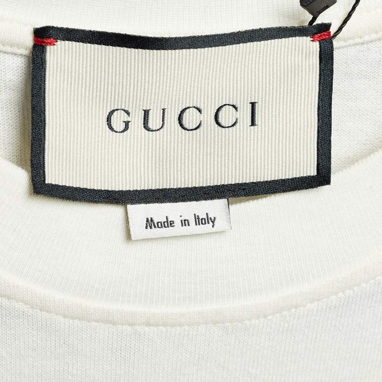 Pre Owned Gucci Off-White Mad Cookies Print Cotton Jersey T-Shirt S